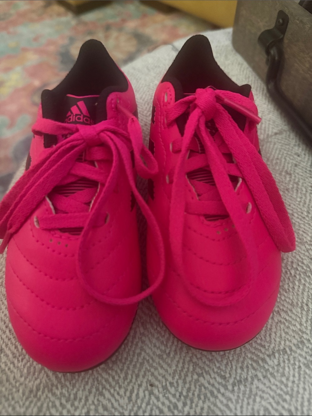adidas Kids Neon Pink Lace-Up Soccer Cleats - Worn Once!